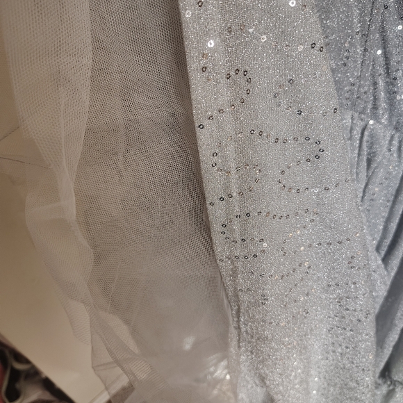 Ivy City Co Christmas Silver Flare Dress NWT - Picture 6 of 7